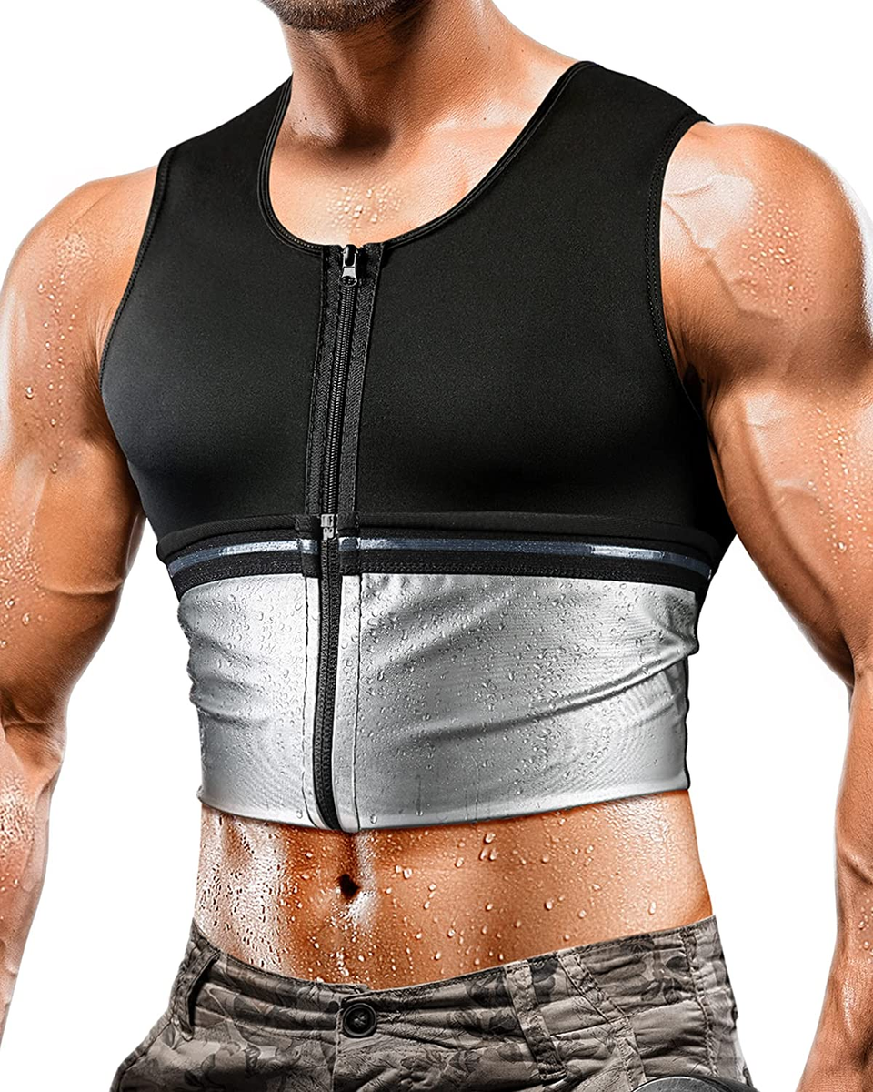 Shop Generic Men Stretchable Sweat Sauna Shaper Vest, Black
