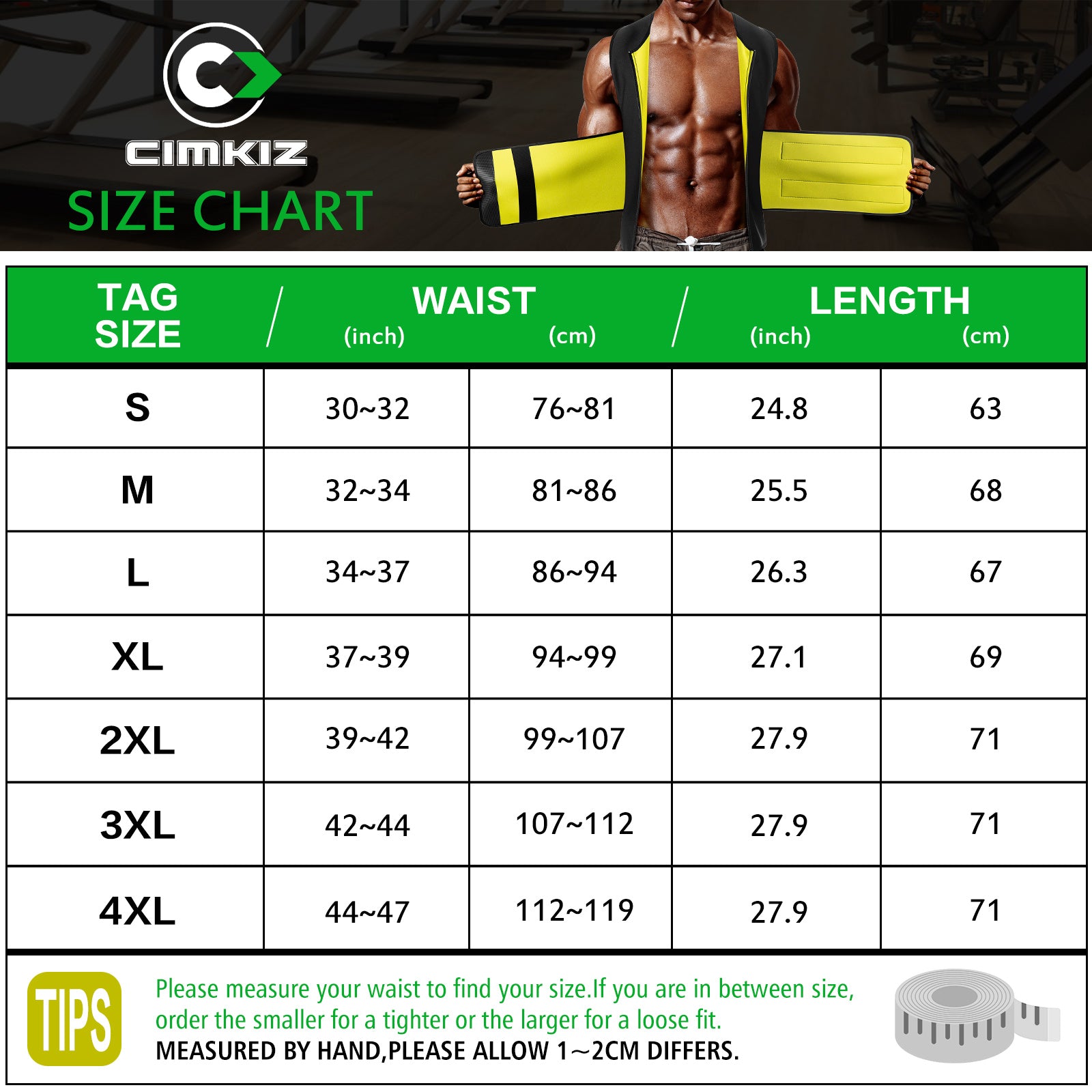 Men's Waist Trainer with One belt Yellow