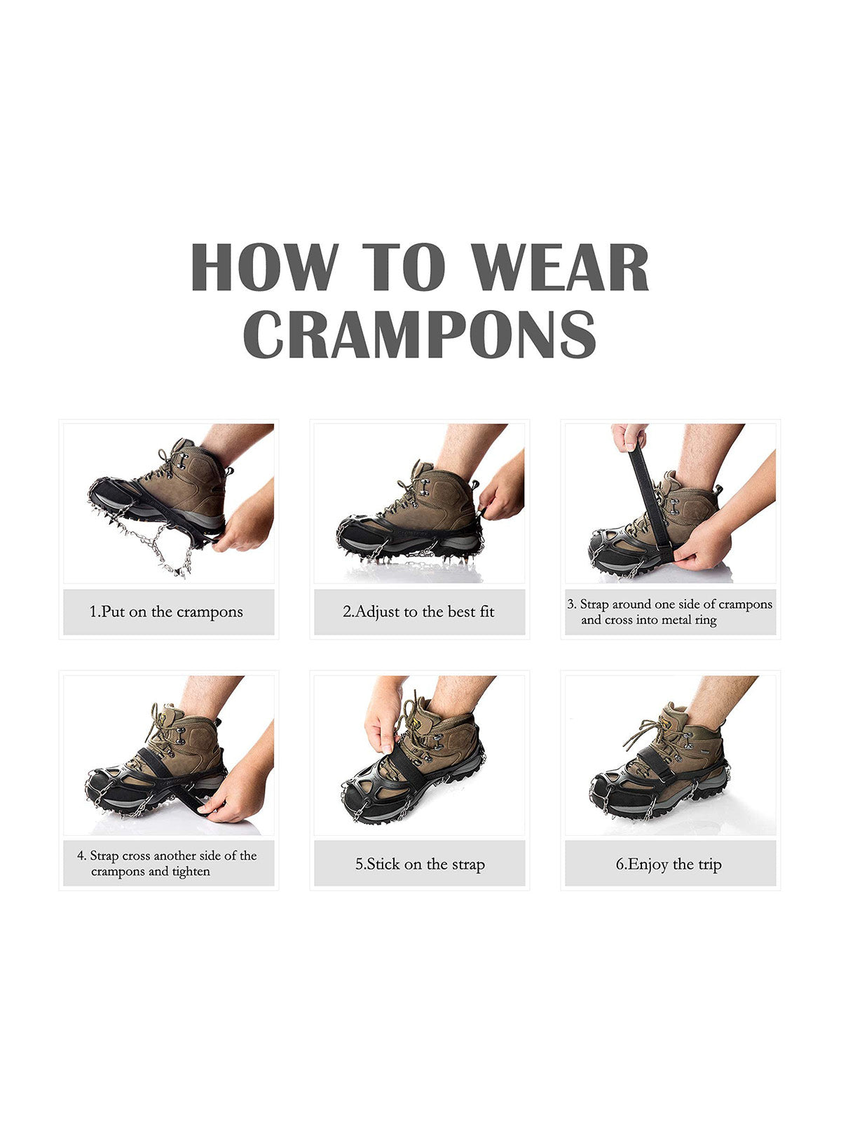 Crampons Ice Cleats Traction Snow Grips for Boots Shoes