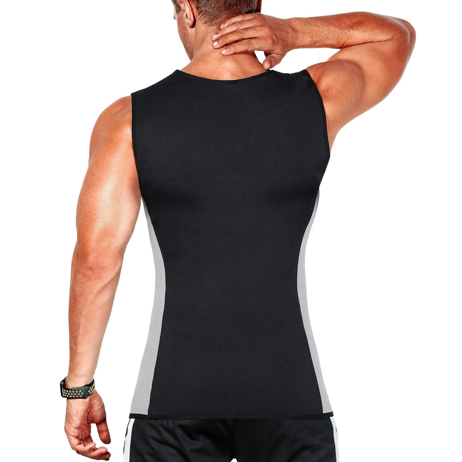 ZOUYUE Mens Sweat Sauna Vest for Waist Trainer, Sweat Sauna Suit Zipper  Neoprene Workout Vest for Men