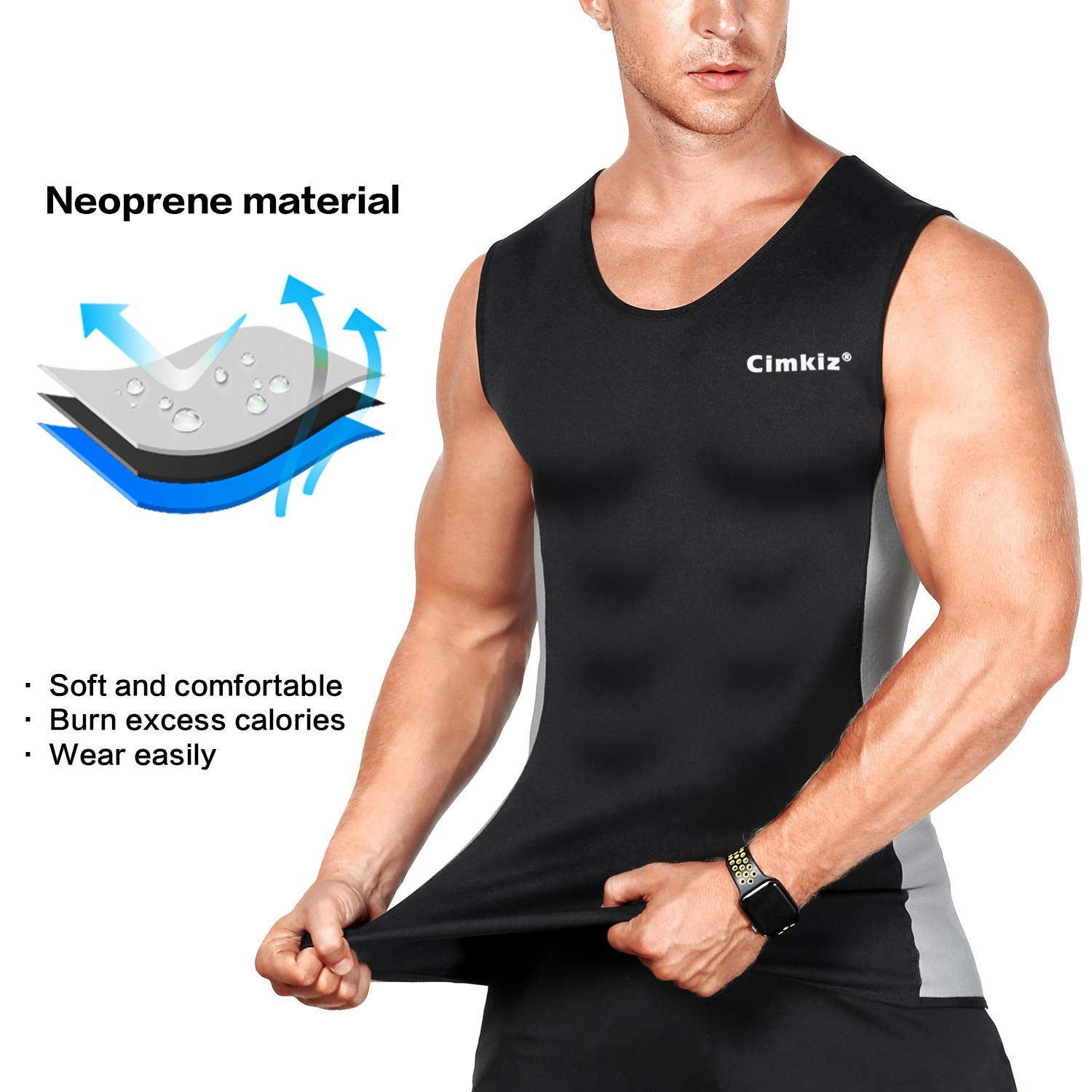 LAZAWG Sweat Vest for Men Sauna Vest Workout Running Compression