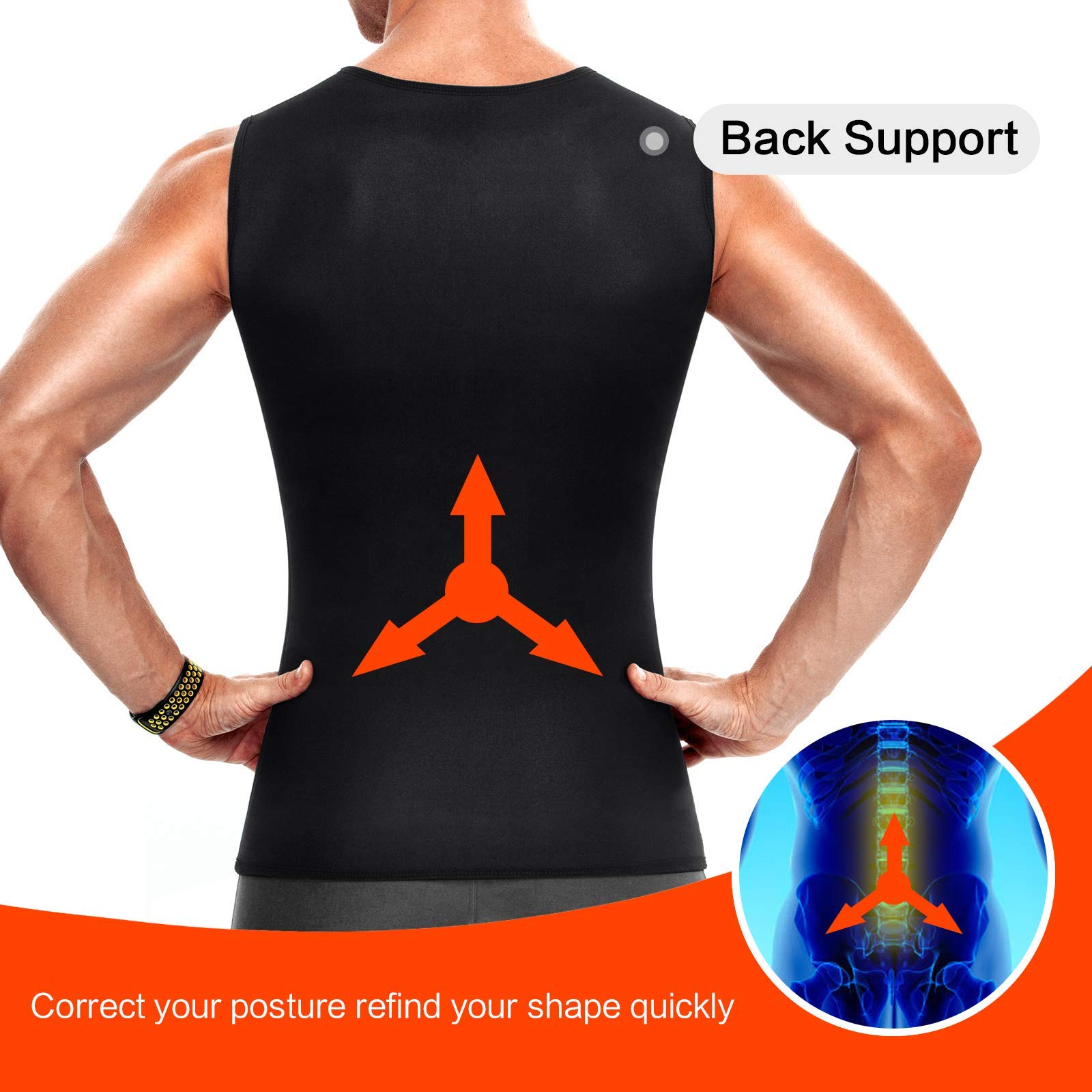 Cimkiz Sweat Vest Waist Trainer for Womens Workout Tank Zipper Vest  Adjustable Belt Sauna Suit Compression (Black, Small) at  Women's  Clothing store