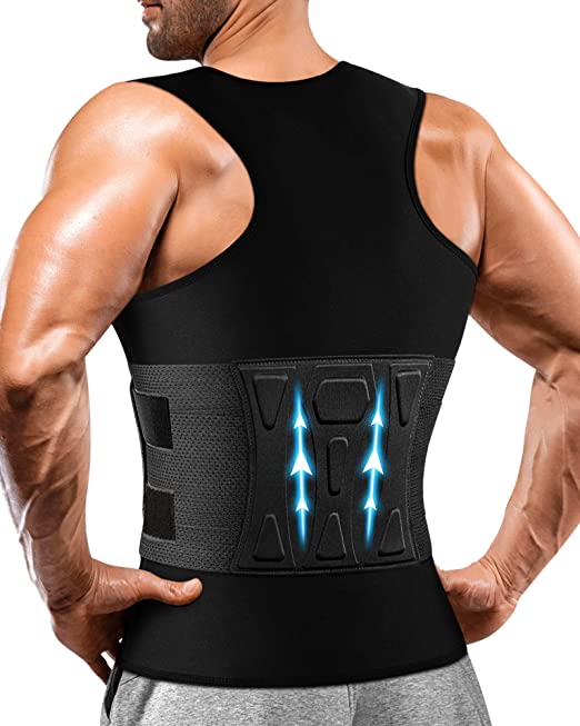 Waist Trimmer Belt for Men,Sauna Waist Trainer with Adjustable Double  Straps,Sweat AB Belt for Weight Loss and Back Support