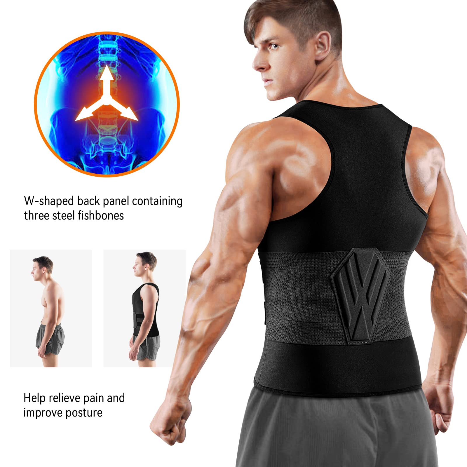 Mens Waist Trainer Sauna Vest for Men Faja Para Hombre Sweat Vest for –  CIMKIZ